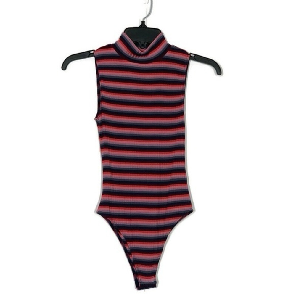 Abound Striped Mock Neck Sleeveless Bodysuit - Picture 4 of 10